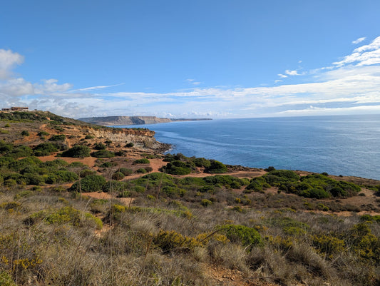 The view of the sea on the trail from Luz to Burgau