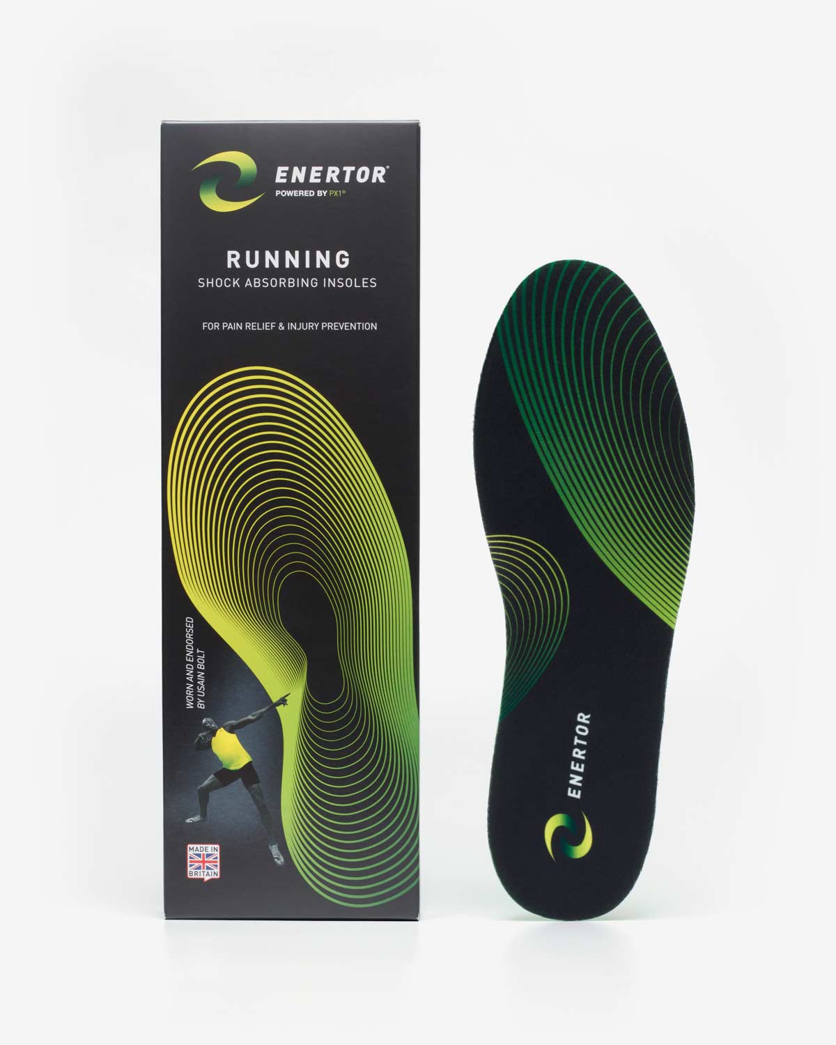 Evertor running insole with packaging on a white background