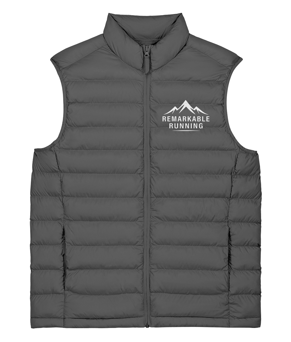 Grey Unisex Sleeveless Climber Jacket with Remarkable Running Logo