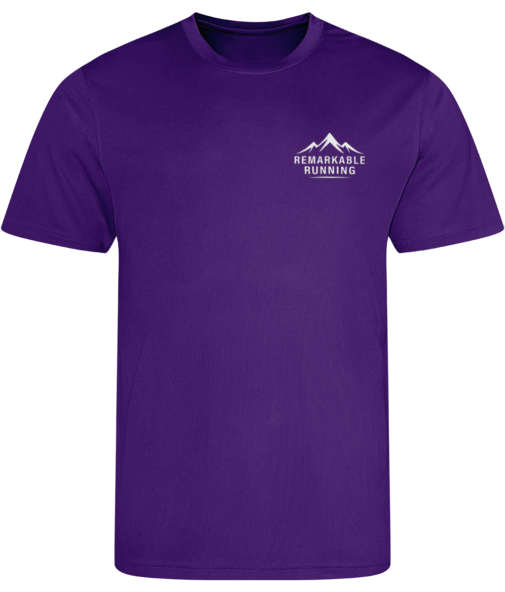 Purple Men's Recycled Cool T-Shirt with Remarkable Running logo