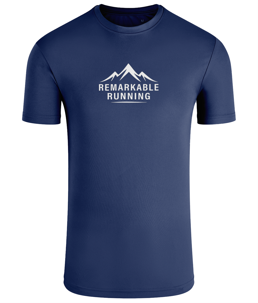 Blue TriDri Running Men's T-Shirt with Remarkable Running logo