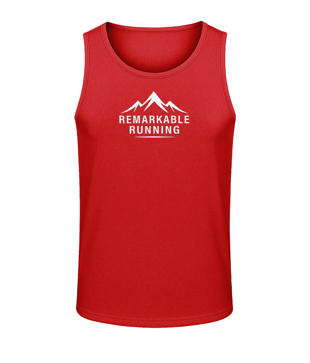 Red Just Cool Men's Vest with Remarkable Running logo