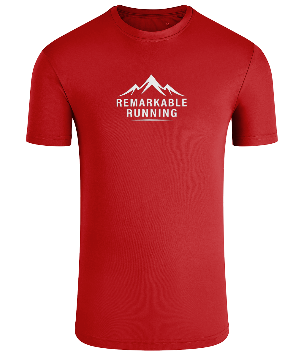 Red TriDri Running Men's T-Shirt with Remarkable Running logo