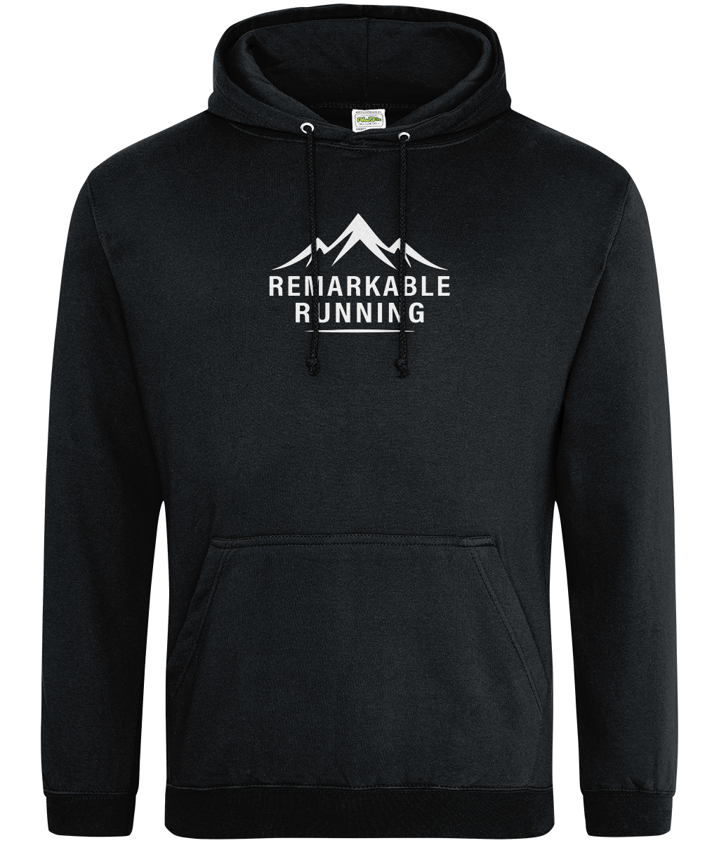 Black 'Remarkable Running' branded Hoodie Sweatshirt