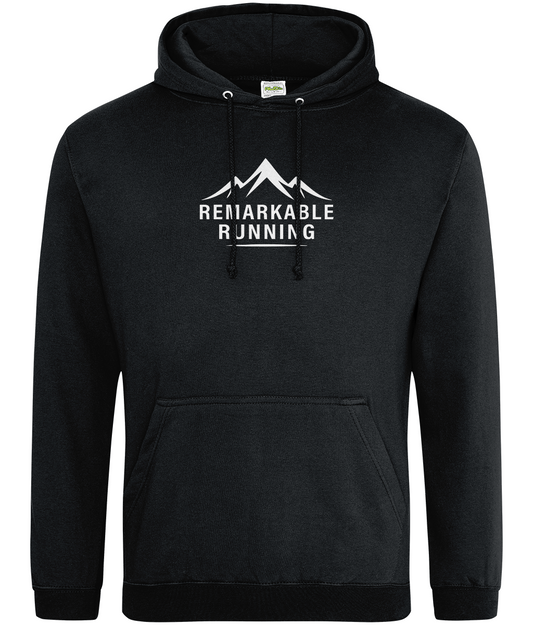 Black 'Remarkable Running' branded Hoodie Sweatshirt