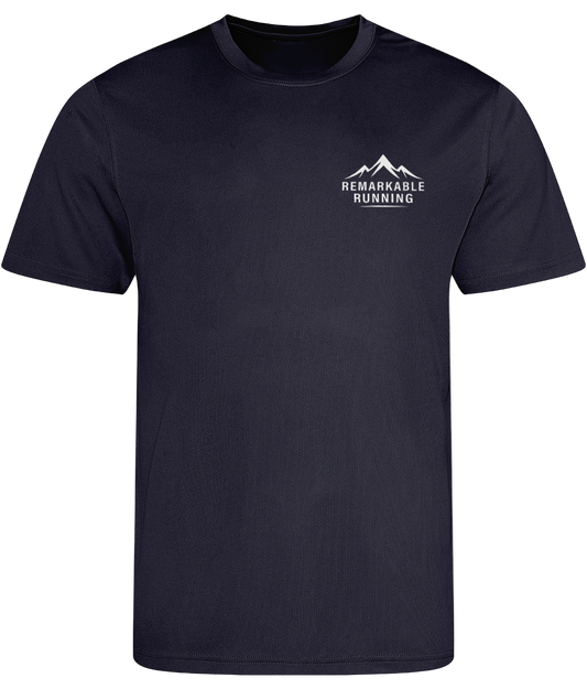 Navy Men's Recycled Cool T-Shirt with Remarkable Running logo