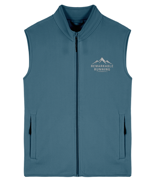 Light Blue Sleeveless Fleece Gilet with Remarkable Running logo