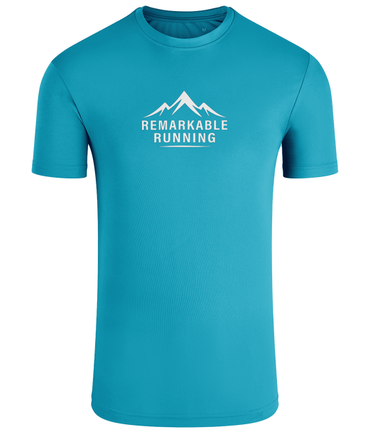 Turquoise TriDri Running Men's T-Shirt with Remarkable Running logo