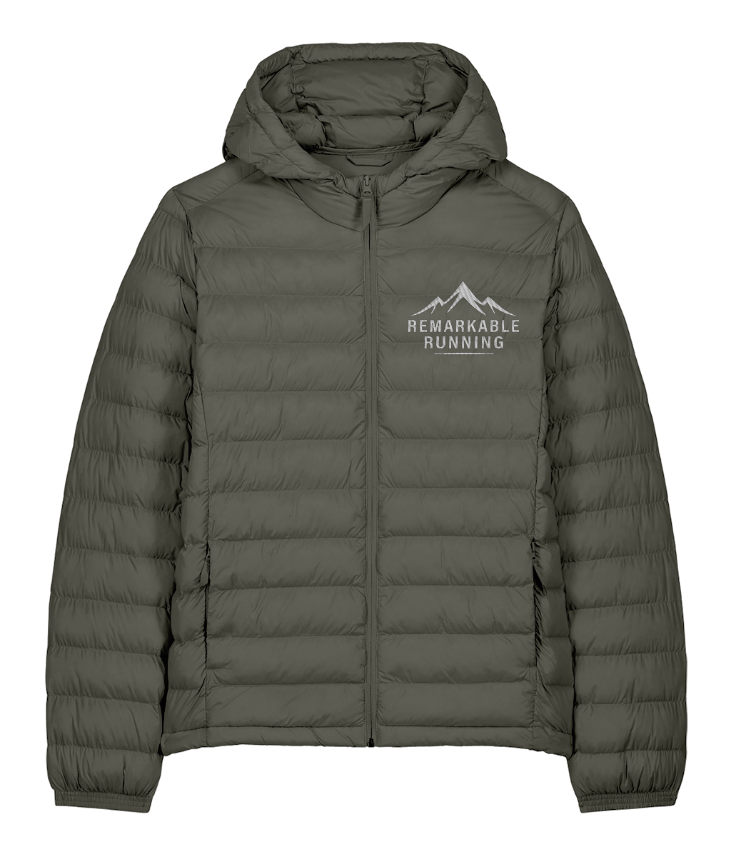 Green Padded Jacket with Remarkable Running Logo