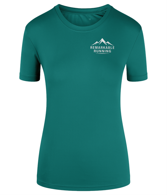 Green TriDri Running Women's T-Shirt with 'Remarkable Running' logo