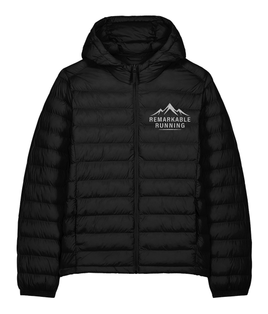 Black Padded Jacket with Remarkable Running Logo