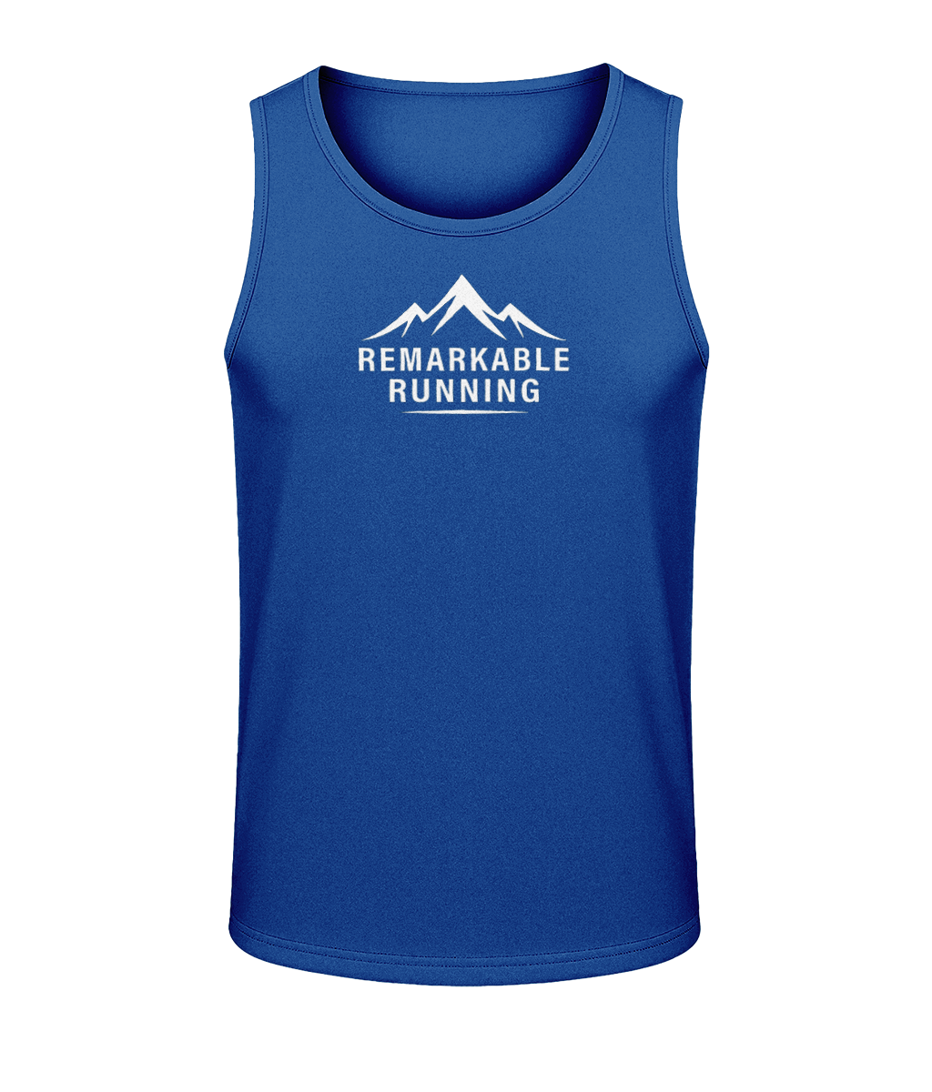 Blue Just Cool Men's Vest with Remarkable Running logo