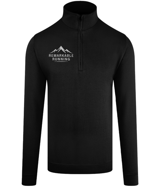 Men's Black ¼ Zip Sweatshirt with 'Remarkable Running' logo