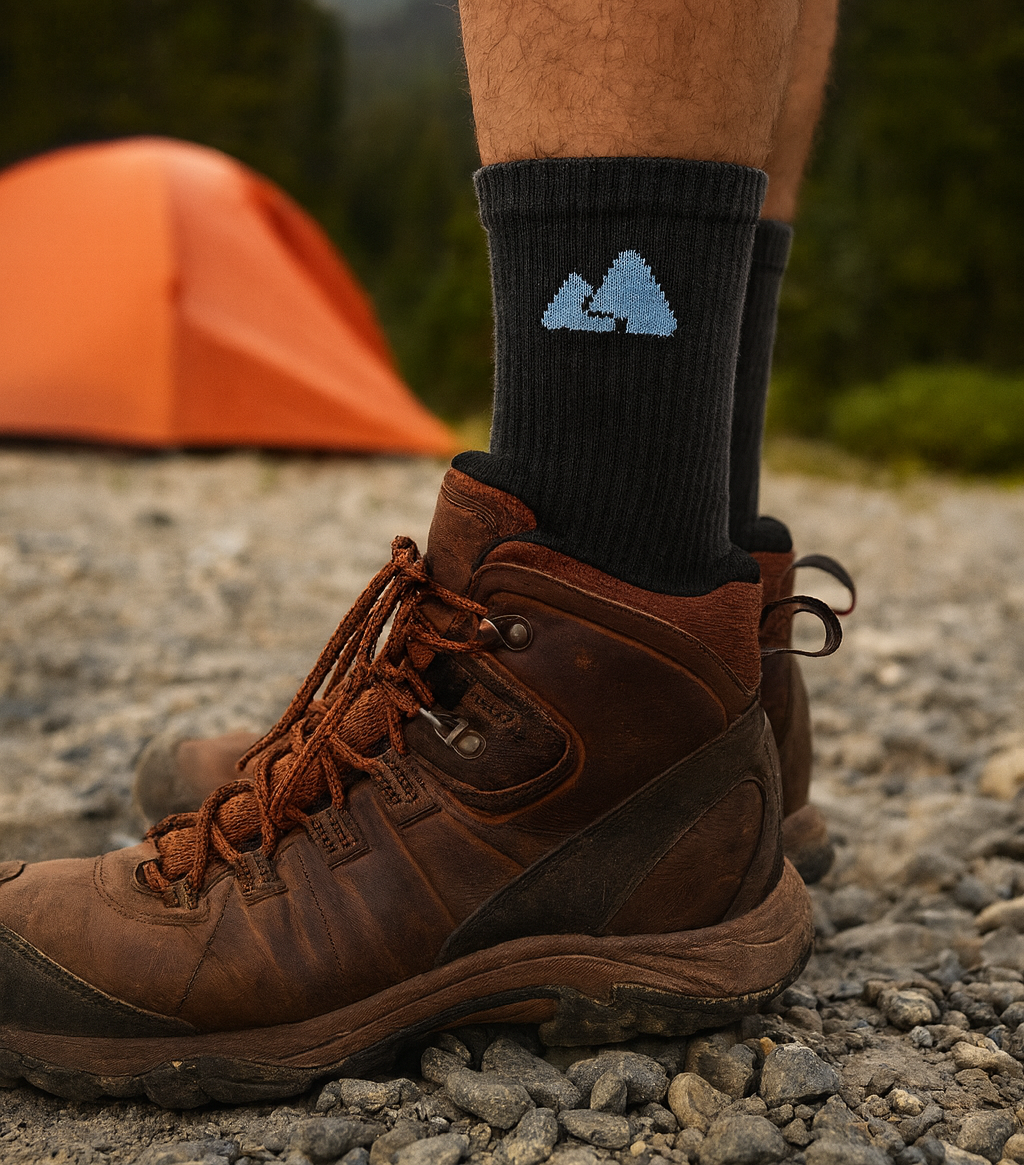 Premium Black Merino Wool Hiking Socks - Unisex