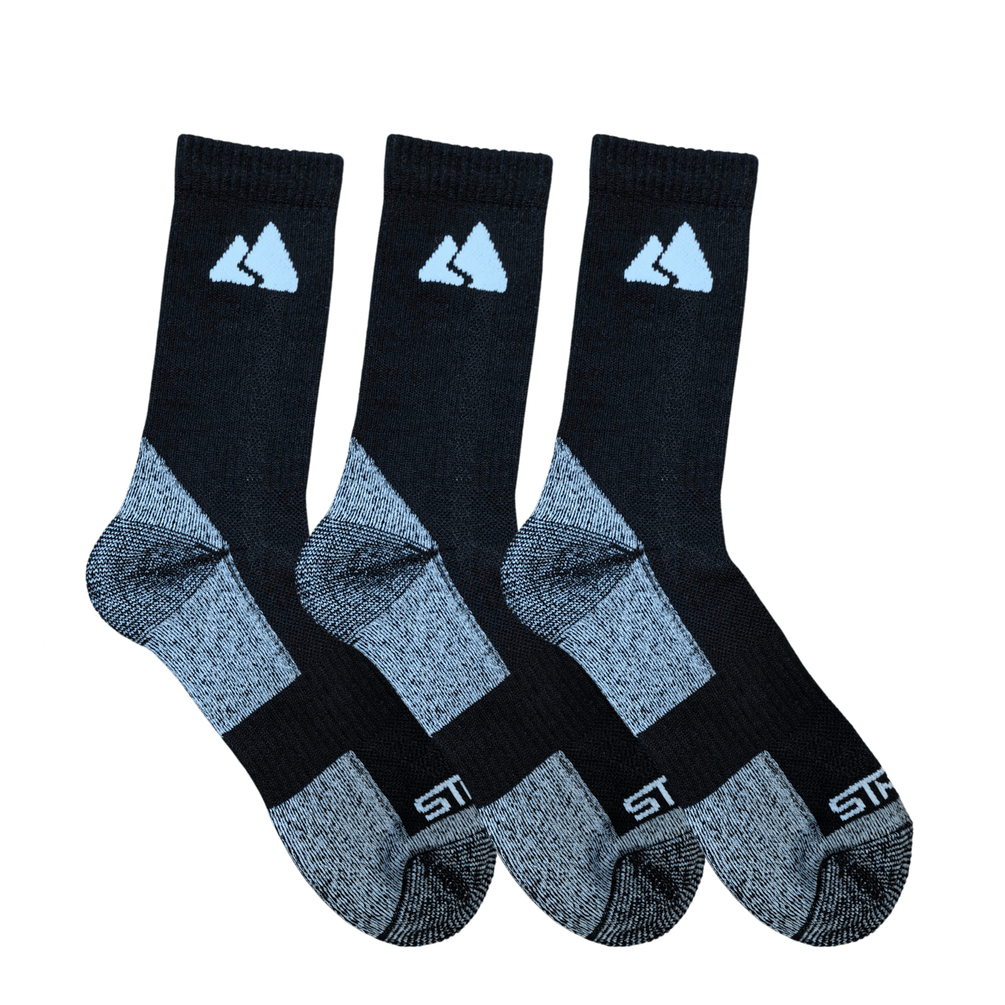 Premium Black Merino Wool Hiking Socks - Unisex