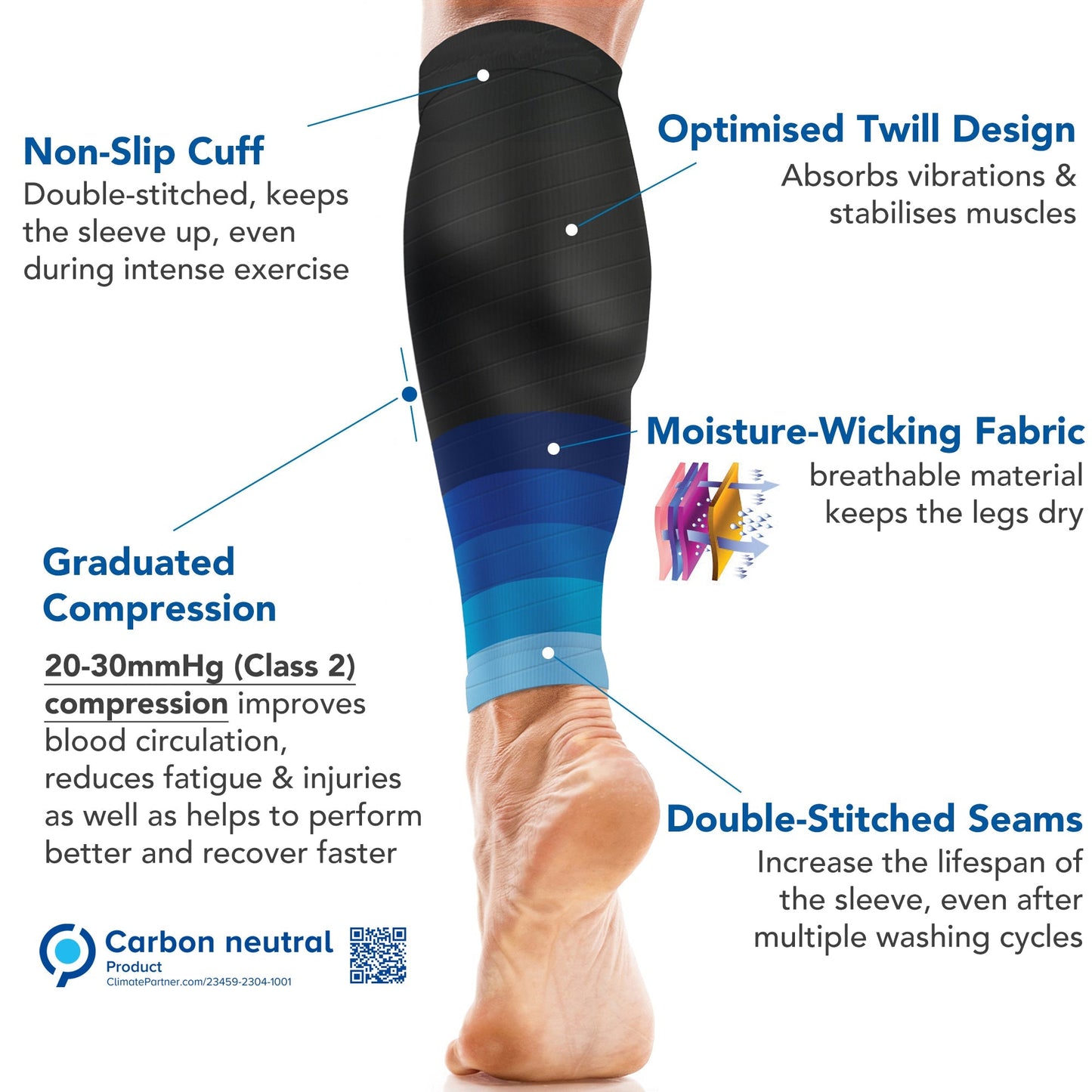 Value Calf Support Compression Socks 20-30 mmHg (Pair)