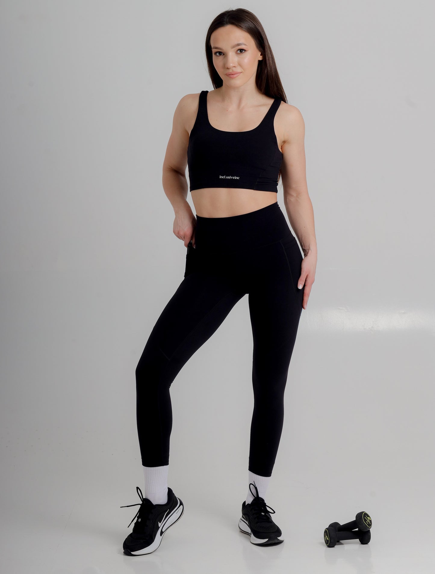 Active Black Gym Leggings with Pockets