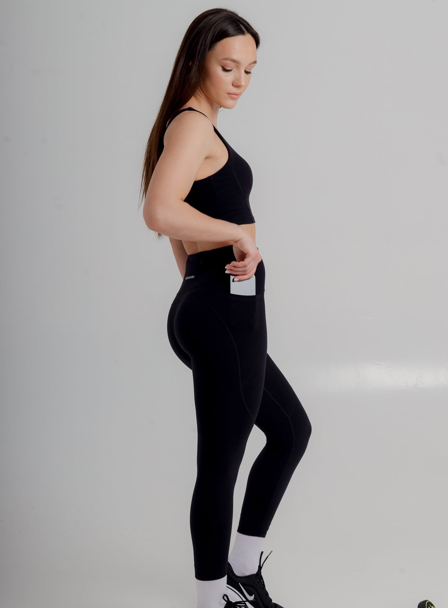 Active Black Gym Leggings with Pockets