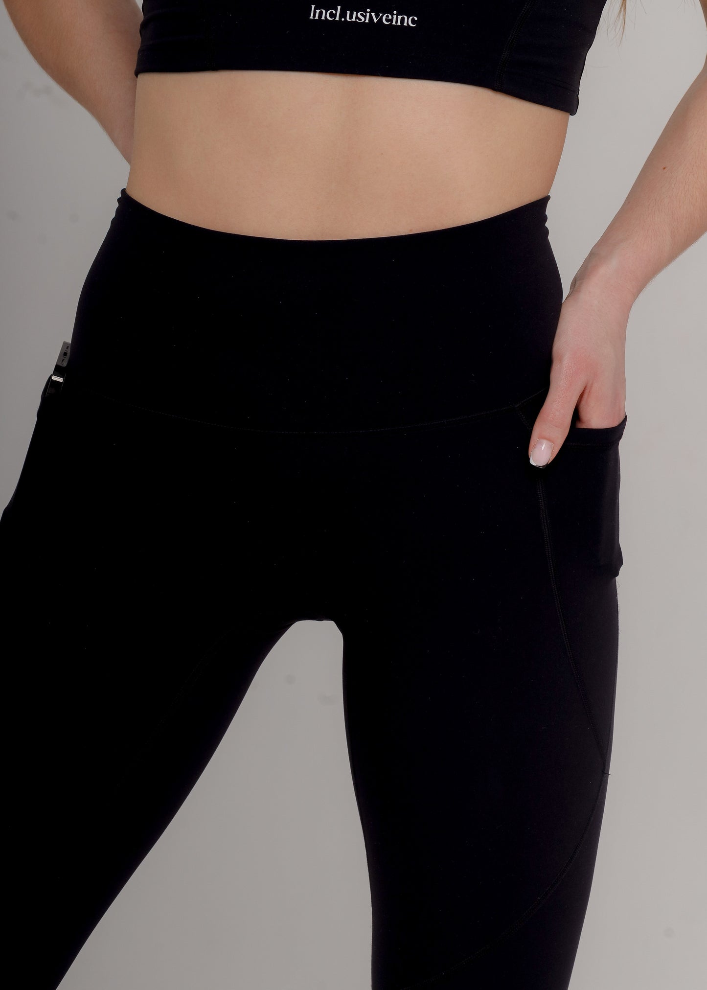 Active Black Gym Leggings with Pockets