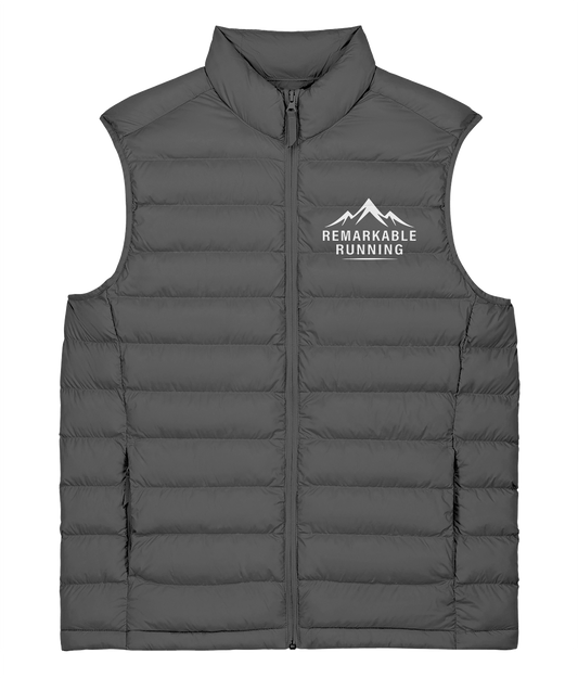Grey Unisex Sleeveless Climber Jacket with Remarkable Running Logo