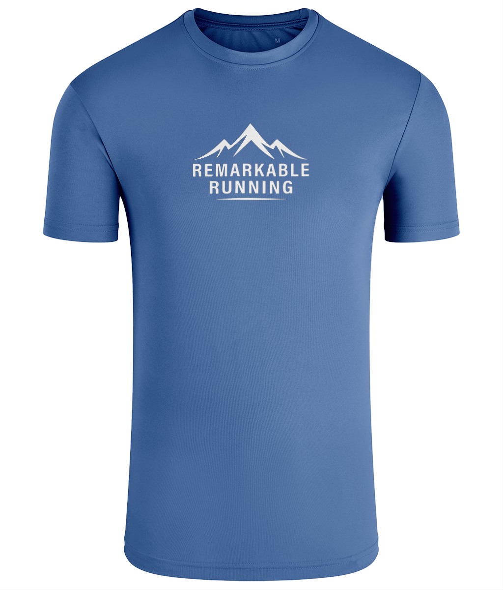 Light Blue TriDri Running Men's T-Shirt with Remarkable Running logo