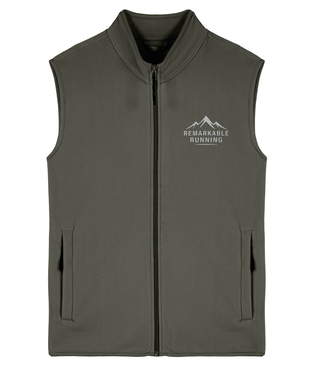 Green Sleeveless Fleece Gilet with Remarkable Running logo