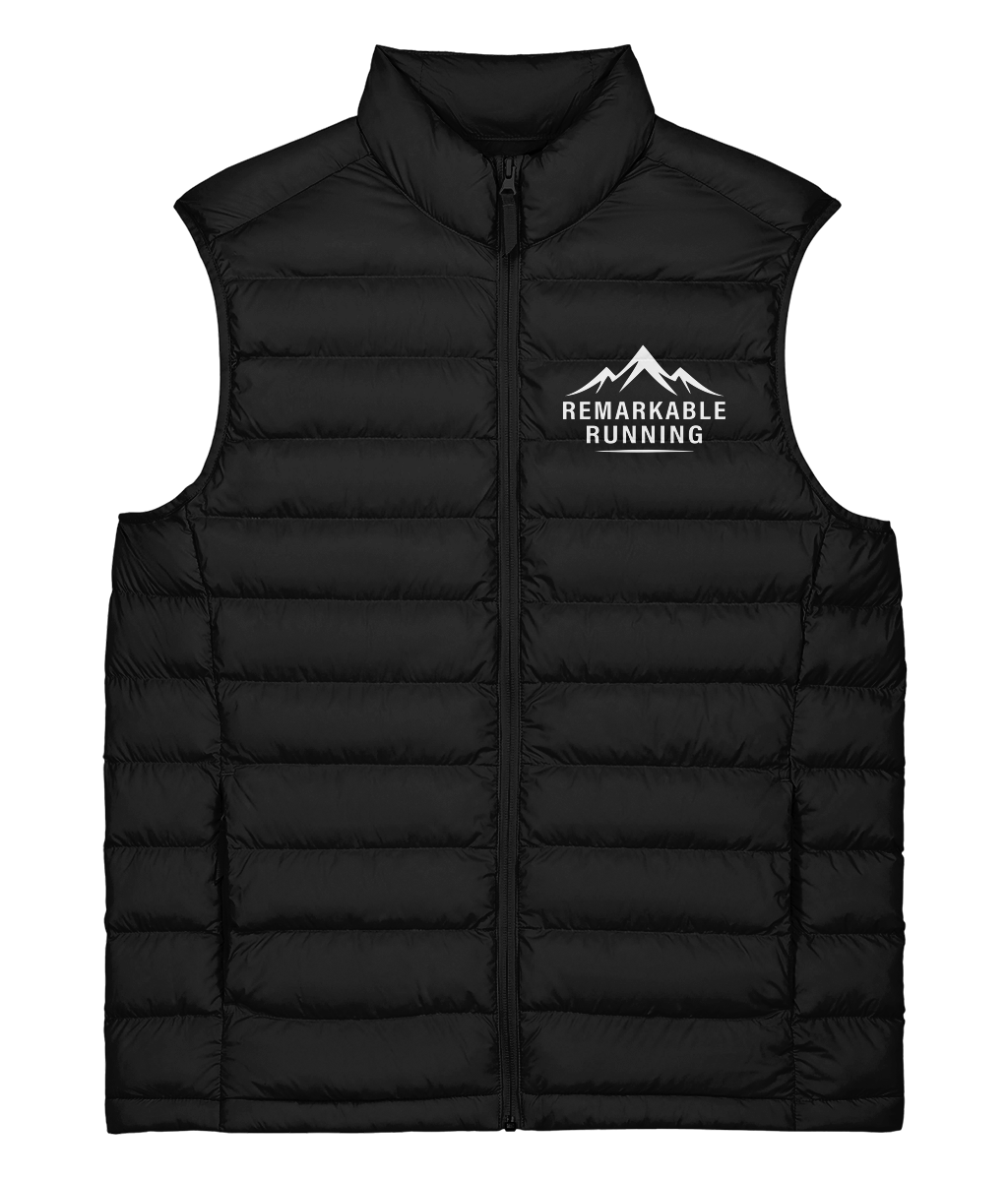 Black Unisex Sleeveless Climber Jacket with Remarkable Running Logo