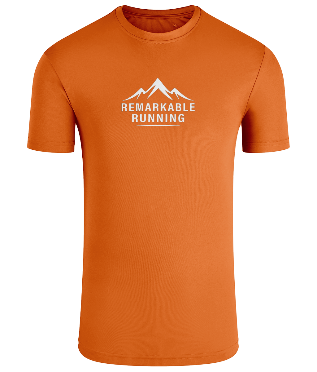 Orange TriDri Running Men's T-Shirt with Remarkable Running logo