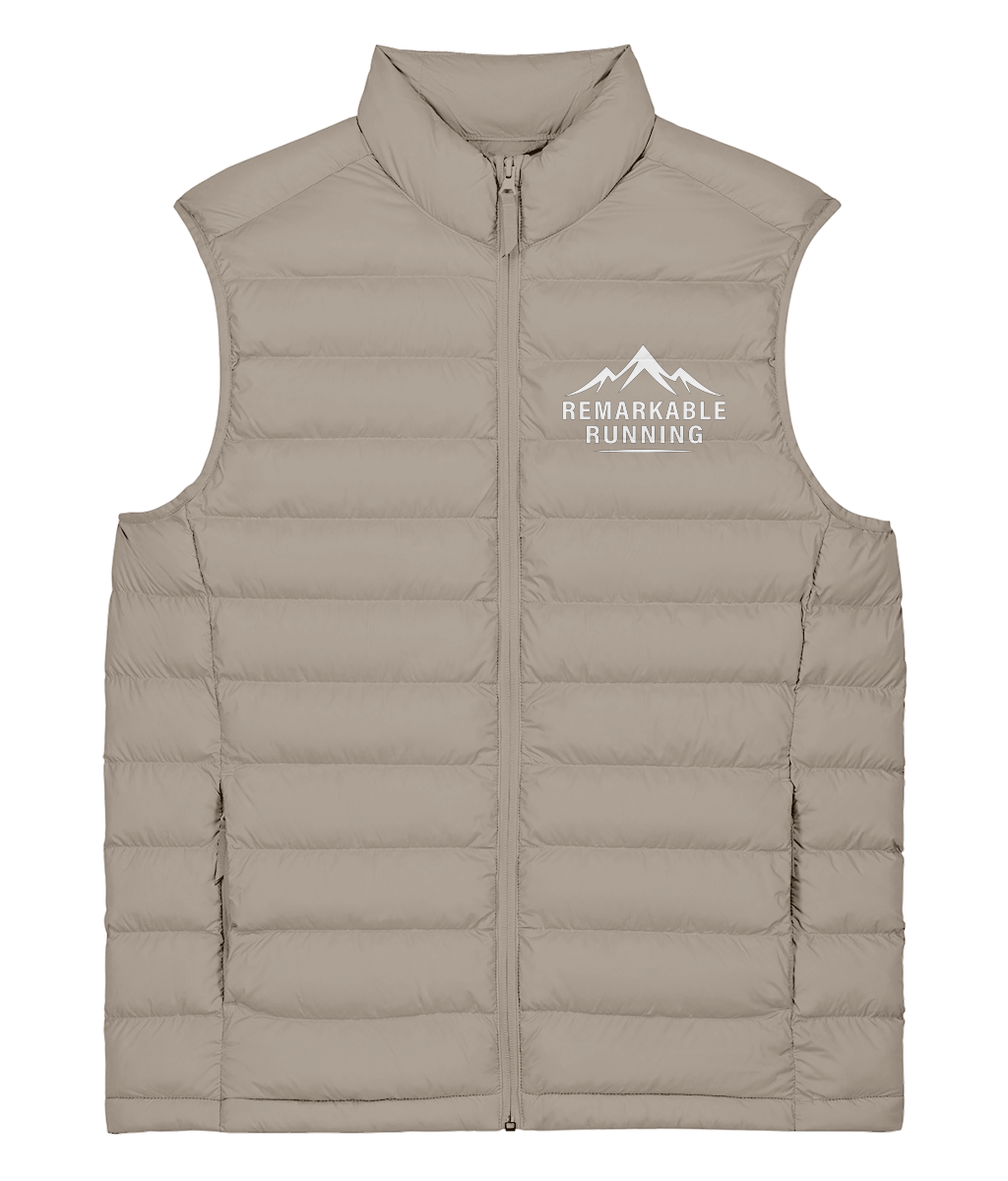 Sand Unisex Sleeveless Climber Jacket with Remarkable Running Logo