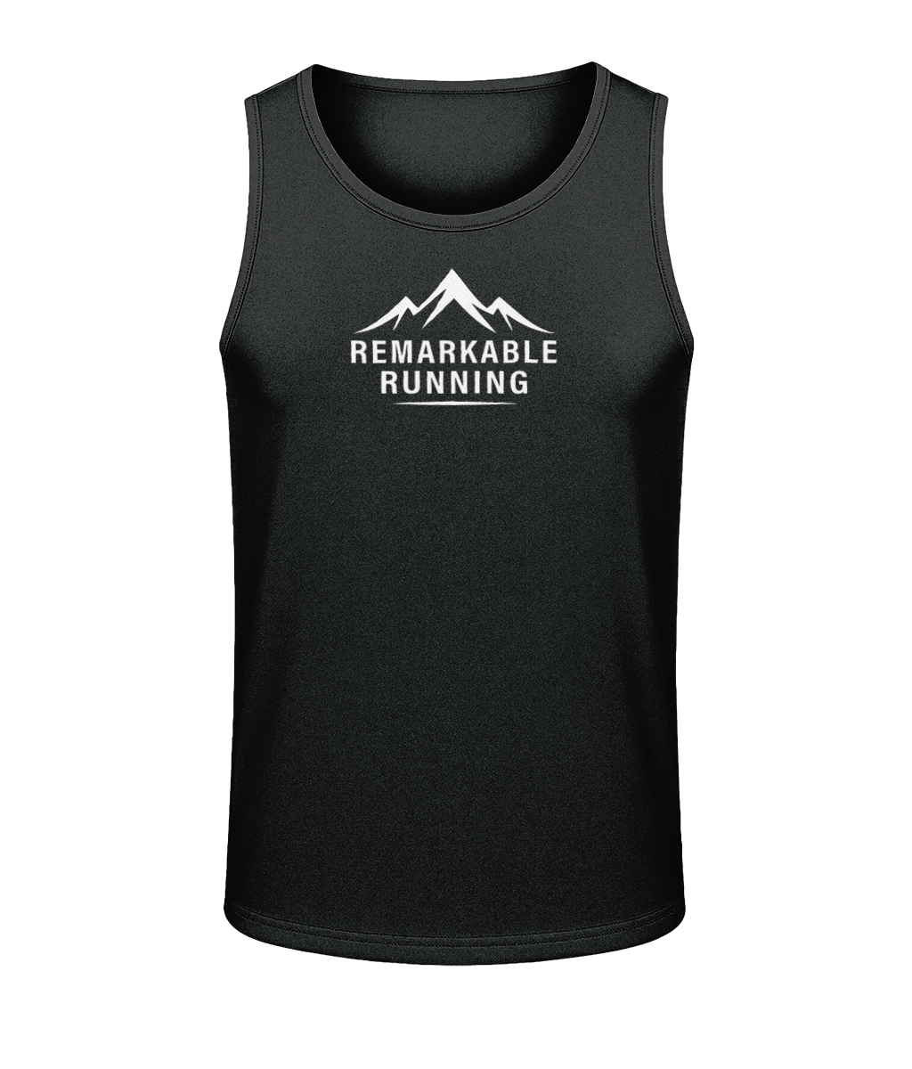 Black Just Cool Men's Vest with Remarkable Running logo