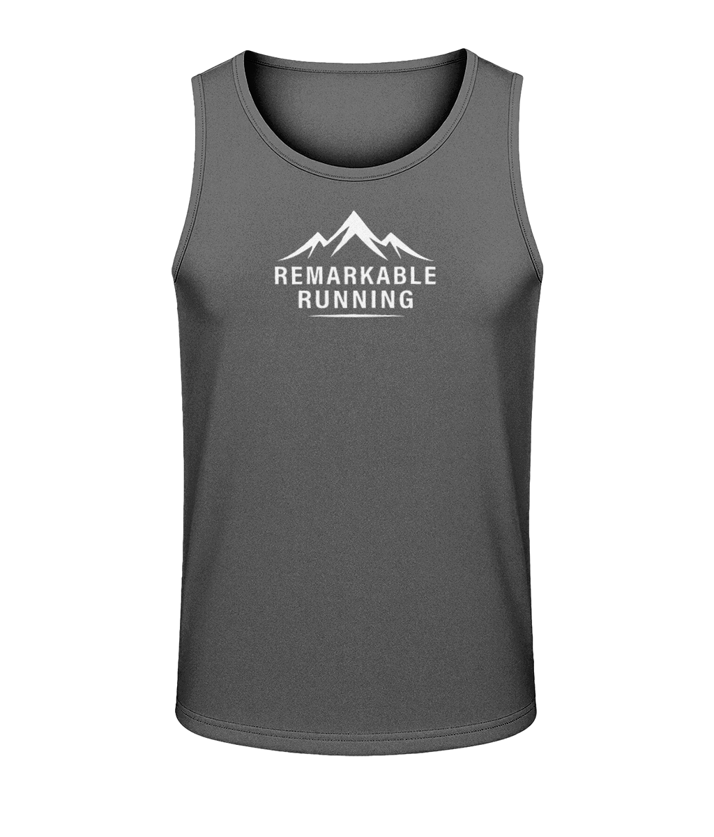 Grey Just Cool Men's Vest with Remarkable Running logo