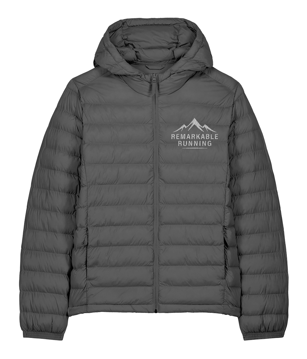 Grey Padded Jacket with Remarkable Running Logo