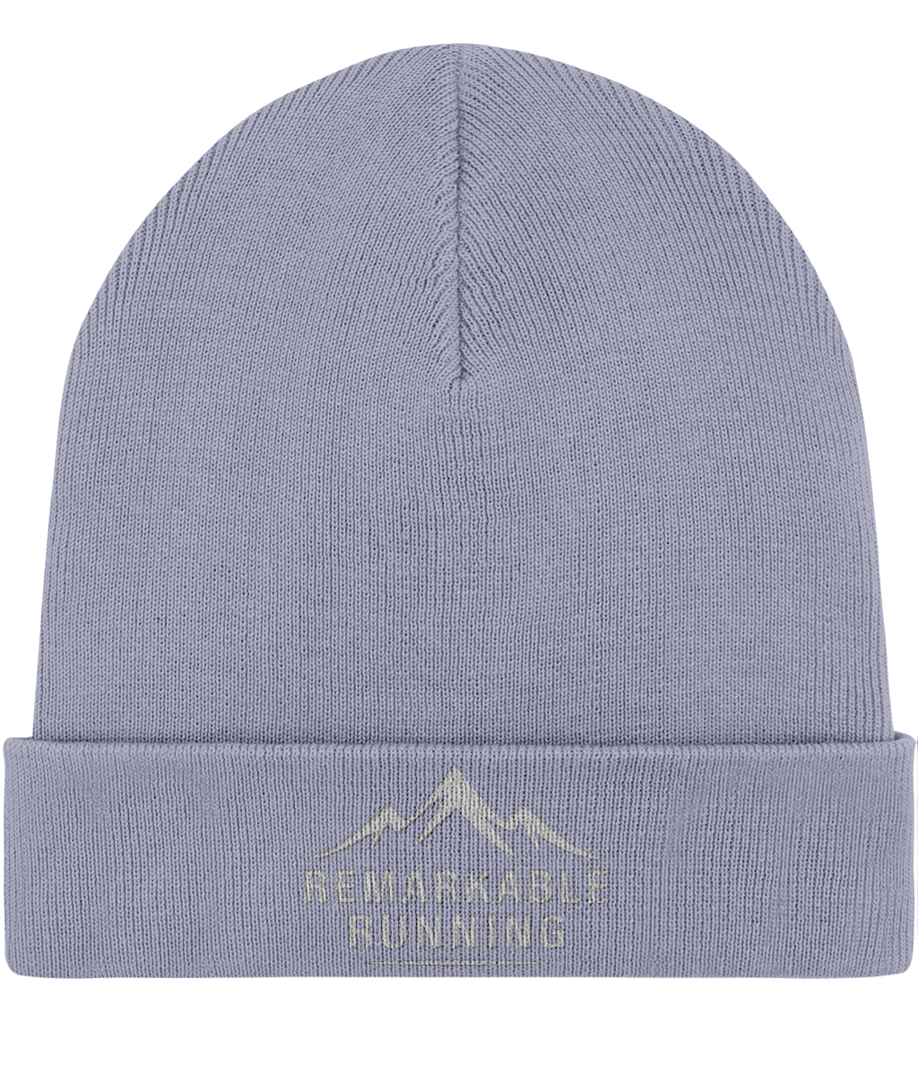 Light Purple 'Remarkable Running' branded woolly hat with foldable brim 