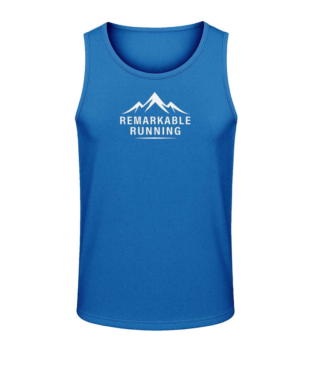 Light Blue Just Cool Men's Vest with Remarkable Running logo