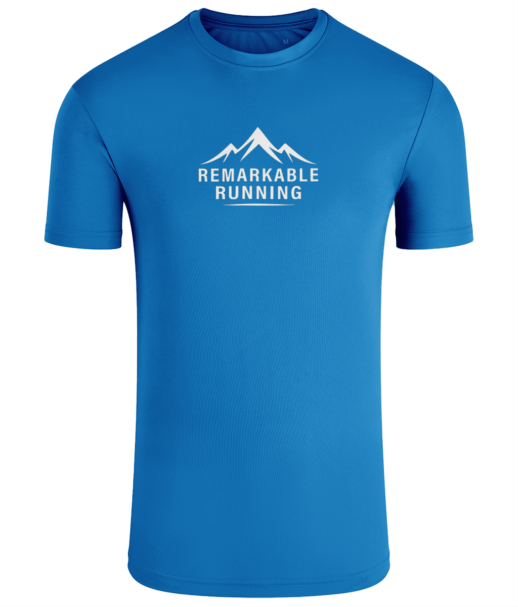 Light Blue TriDri Running Men's T-Shirt with Remarkable Running logo