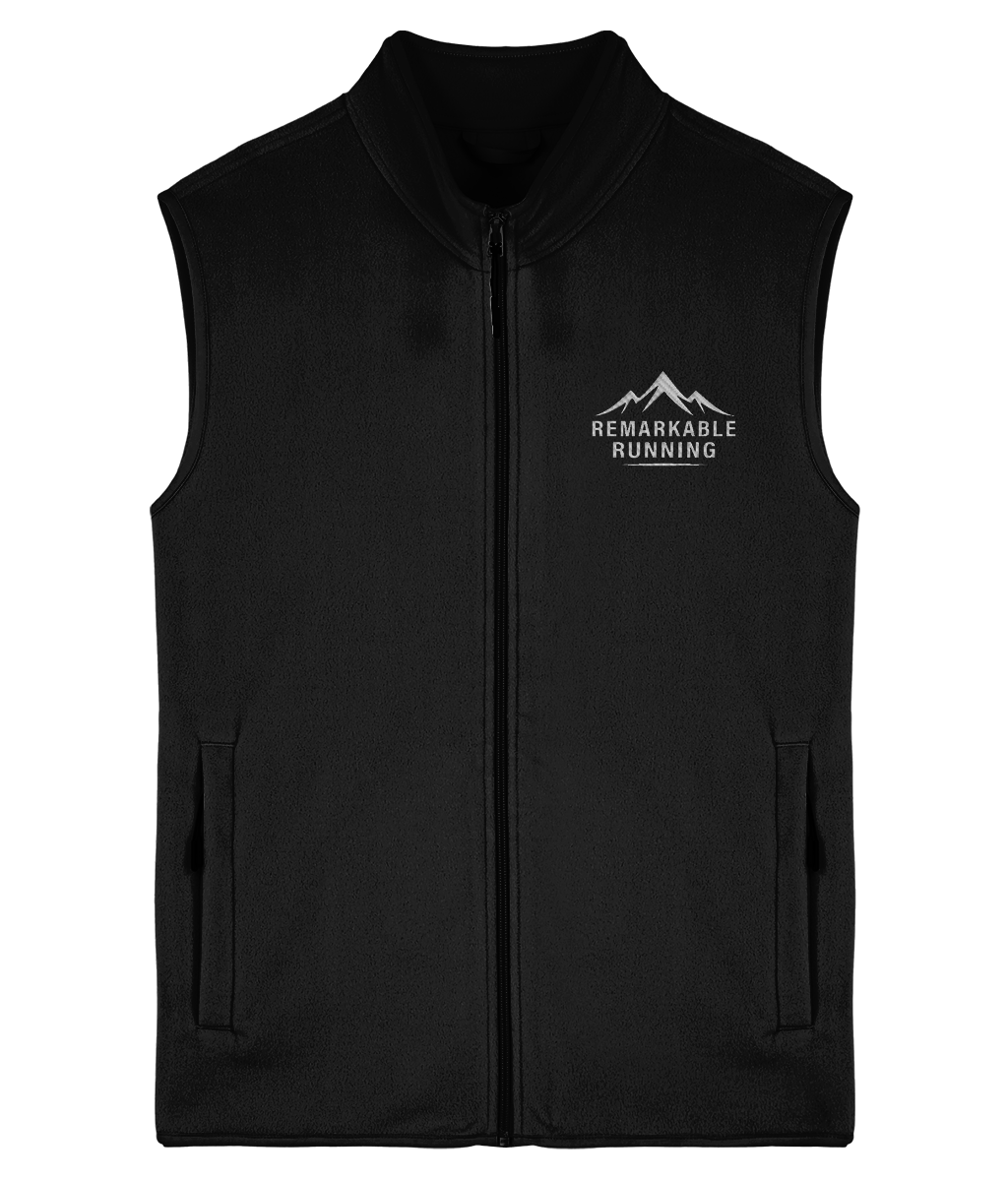 Black Sleeveless Fleece Gilet with Remarkable Running logo