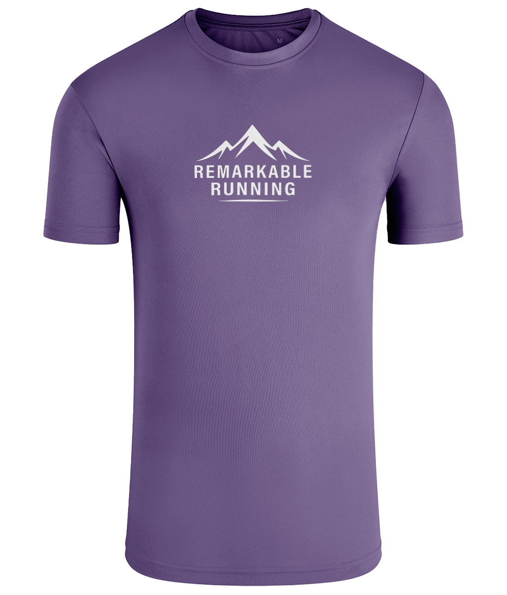 Purple TriDri Running Men's T-Shirt with Remarkable Running logo