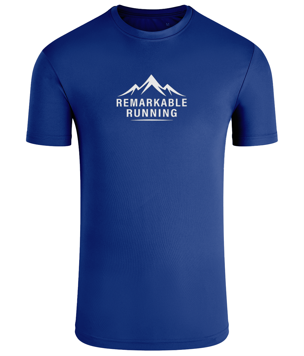 Blue TriDri Running Men's T-Shirt with Remarkable Running logo