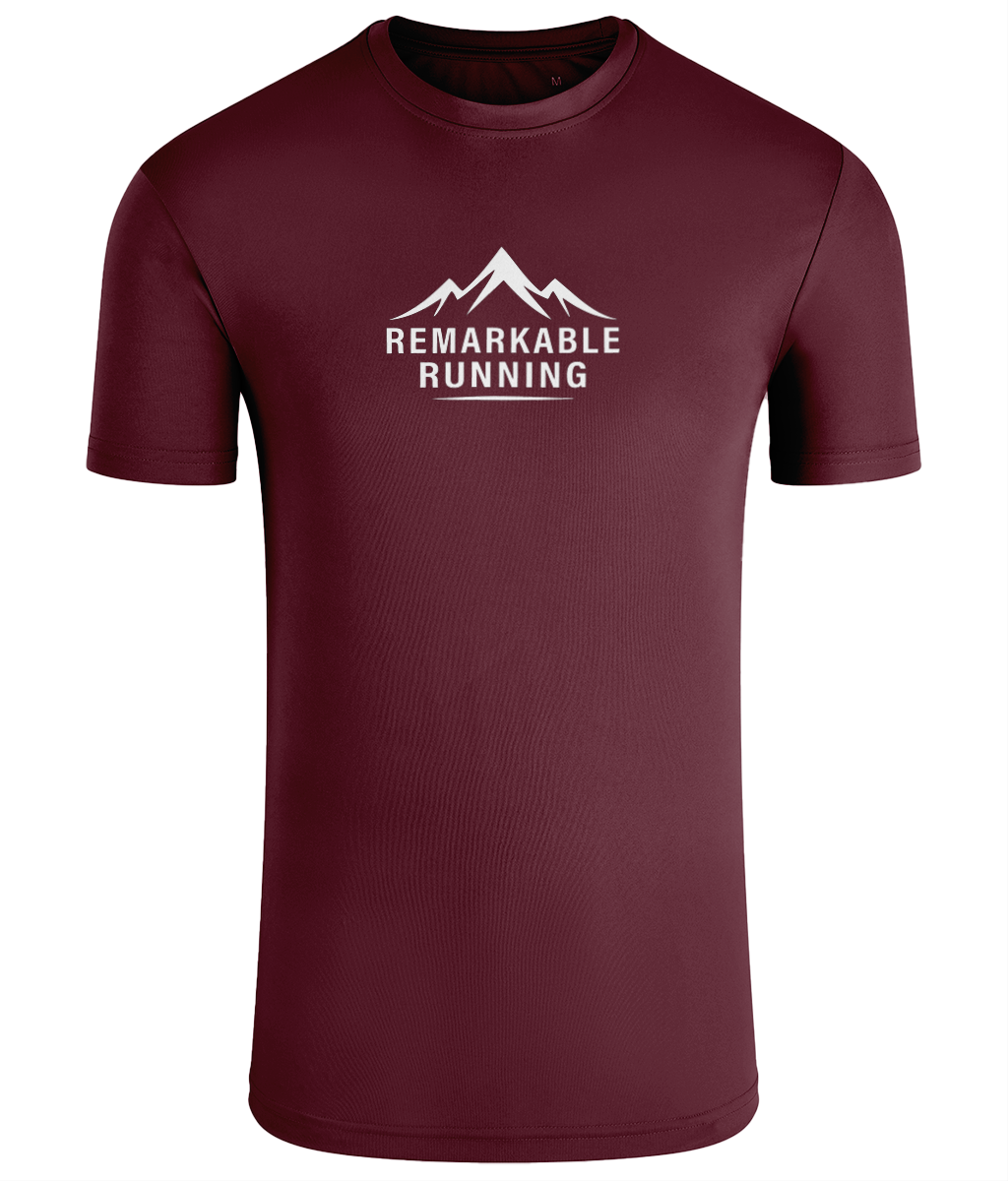 Burgundy TriDri Running Men's T-Shirt with Remarkable Running logo