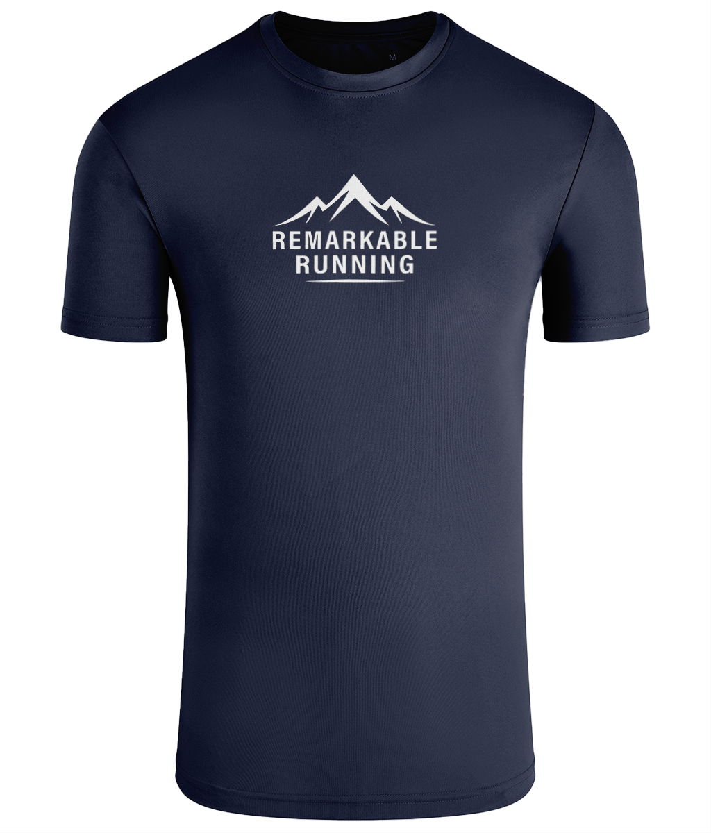 Navy TriDri Running Men's T-Shirt with Remarkable Running logo