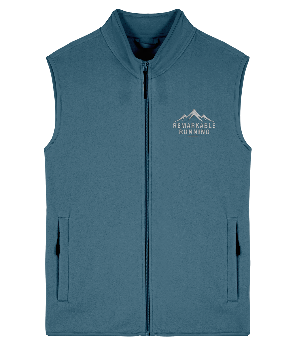 Light Blue Sleeveless Fleece Gilet with Remarkable Running logo