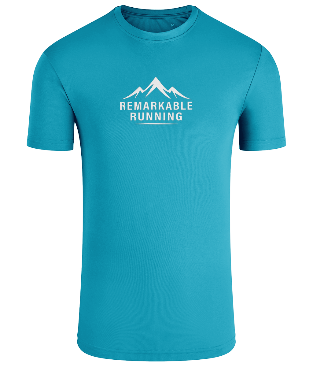 Turquoise TriDri Running Men's T-Shirt with Remarkable Running logo