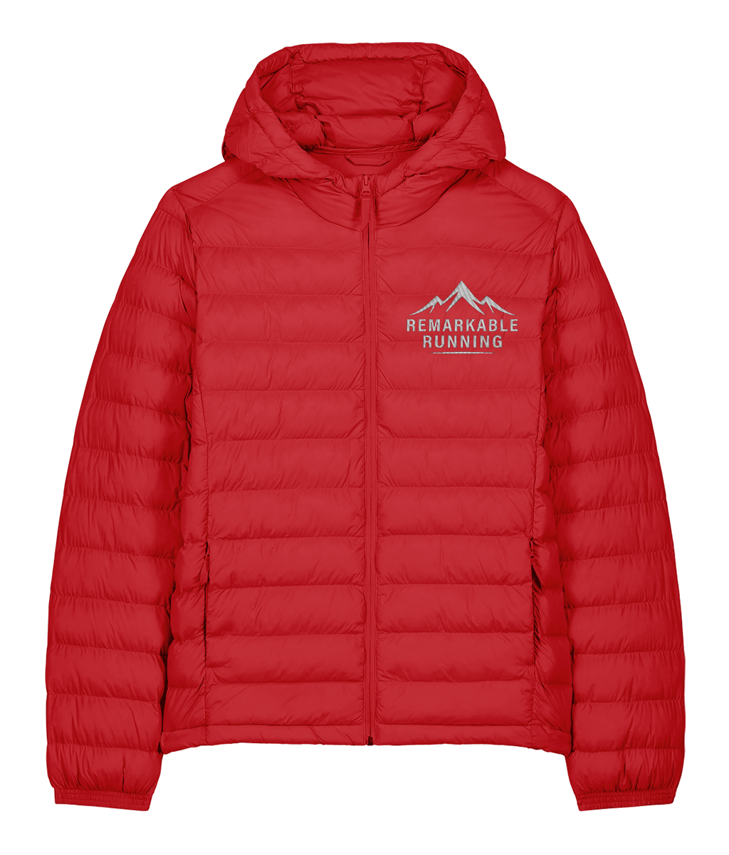 Red Padded Jacket with Remarkable Running Logo