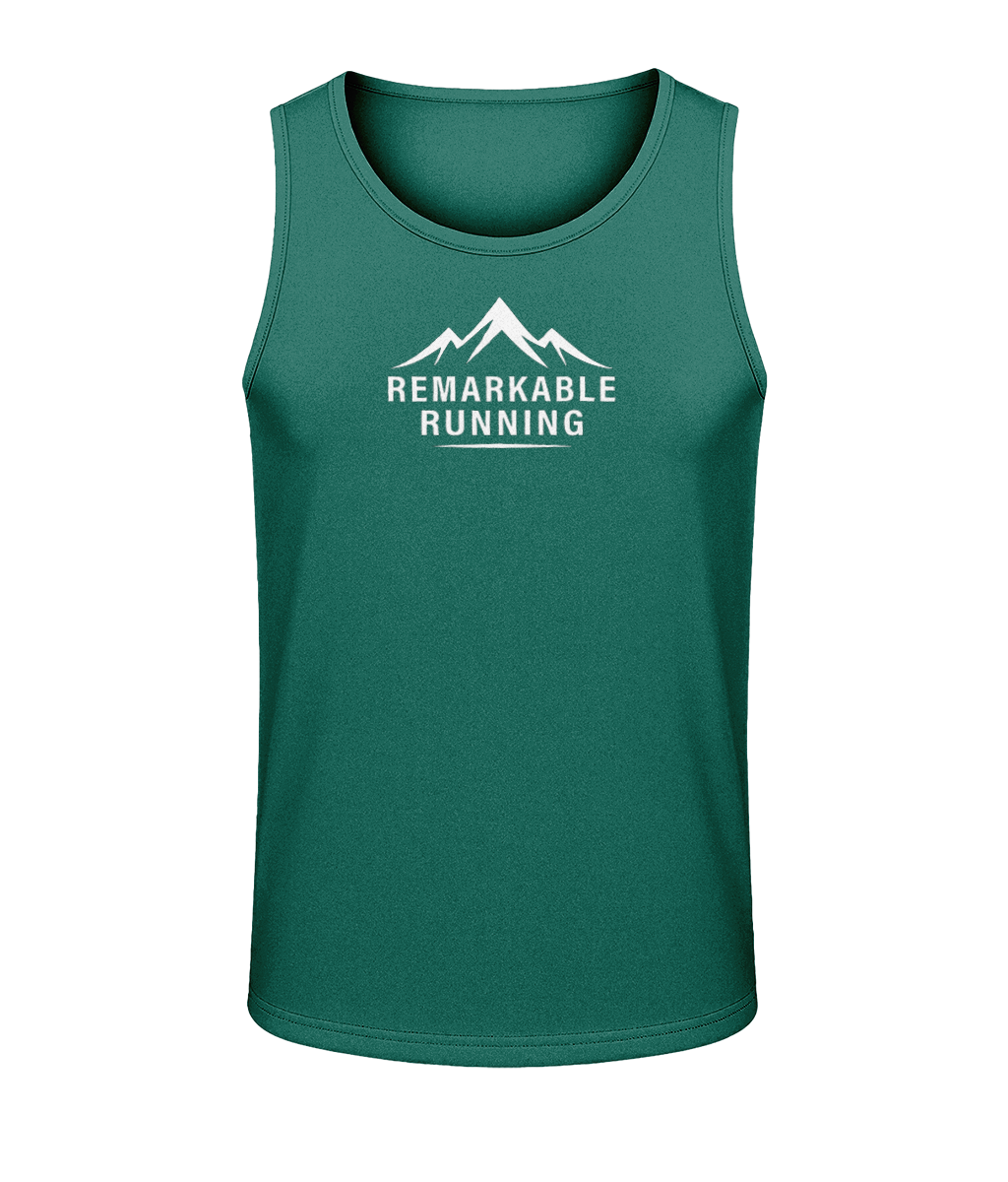 Green Just Cool Men's Vest with Remarkable Running logo