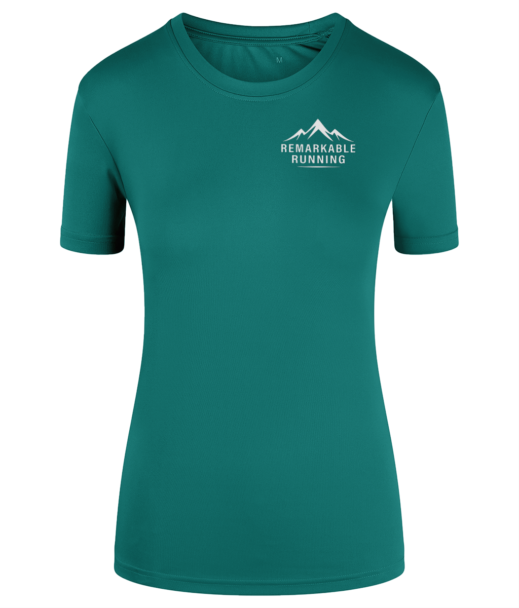 Green TriDri Running Women's T-Shirt with 'Remarkable Running' logo