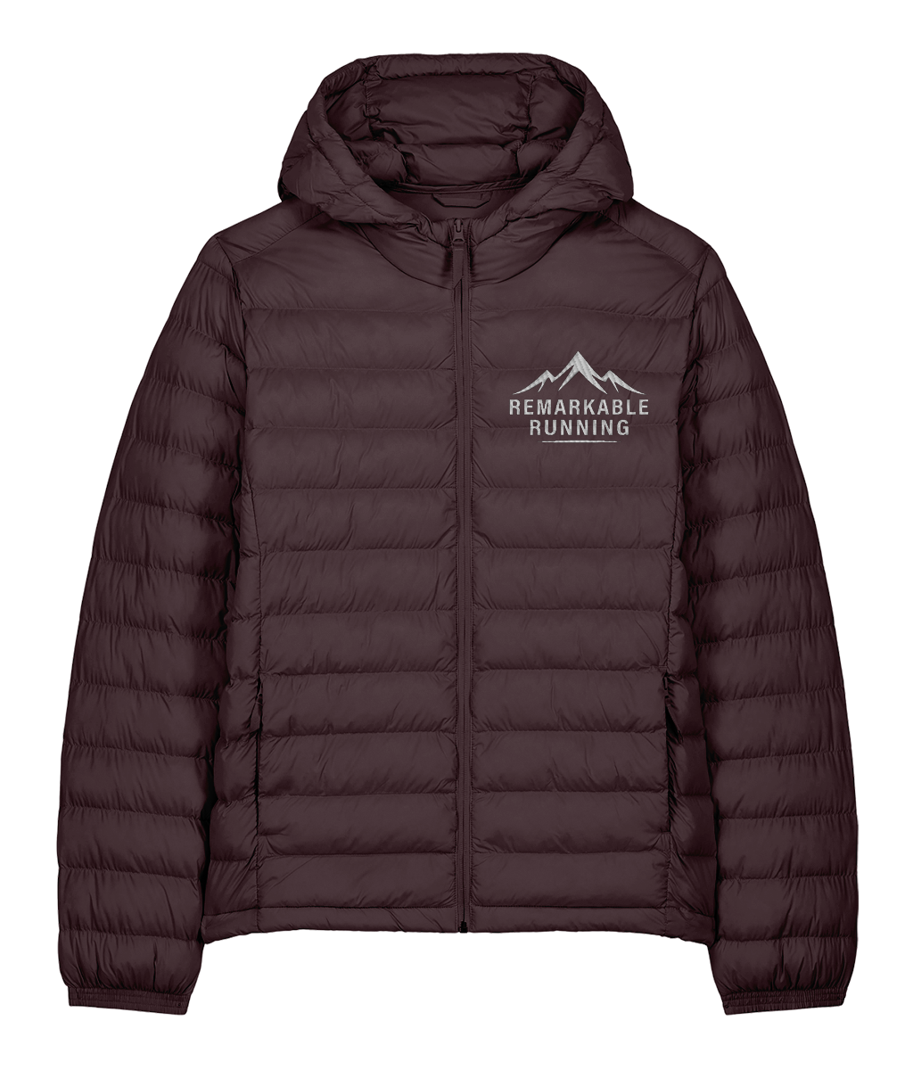 Burgundy Padded Jacket with Remarkable Running Logo