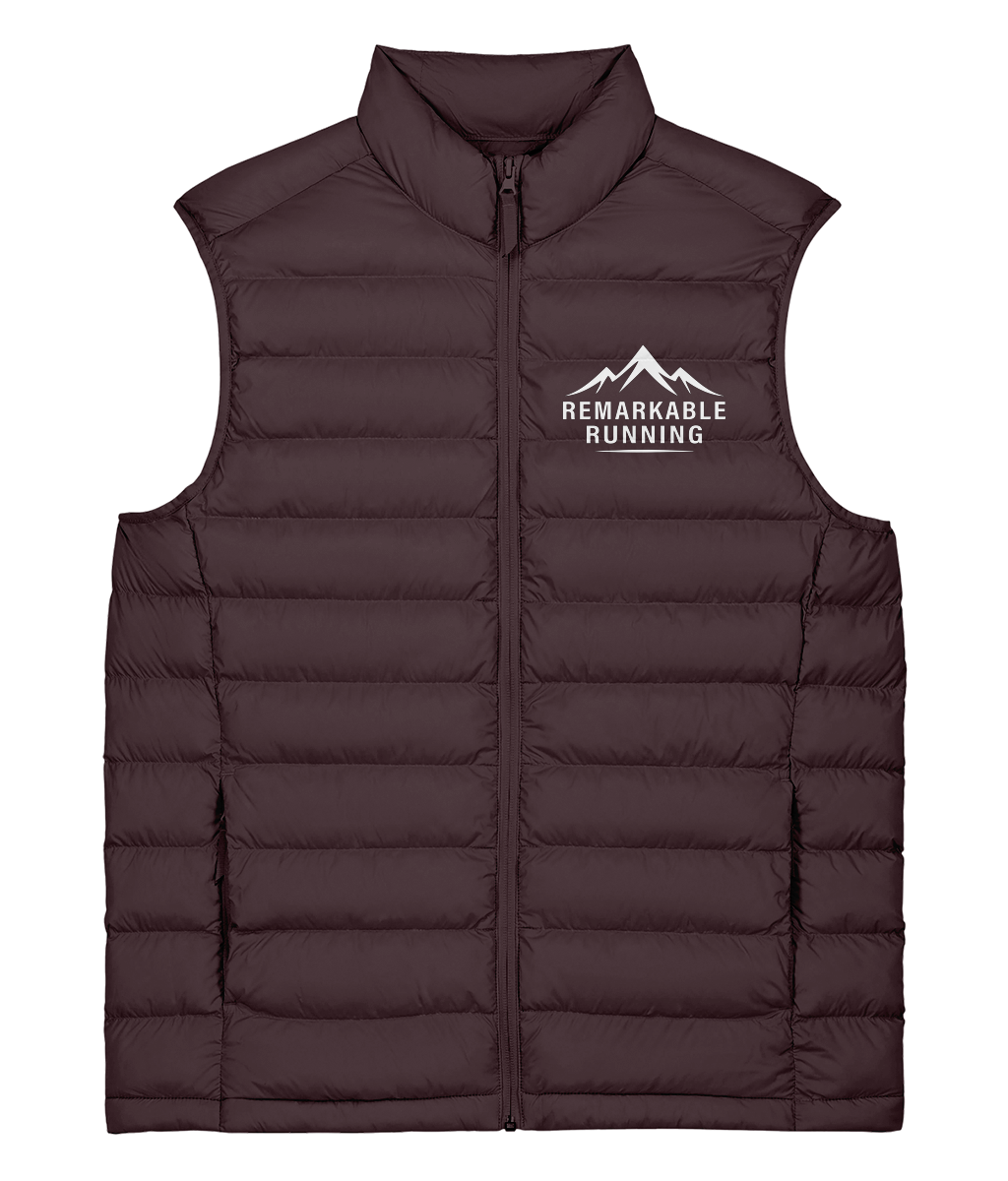 Burgundy Unisex Sleeveless Climber Jacket with Remarkable Running Logo