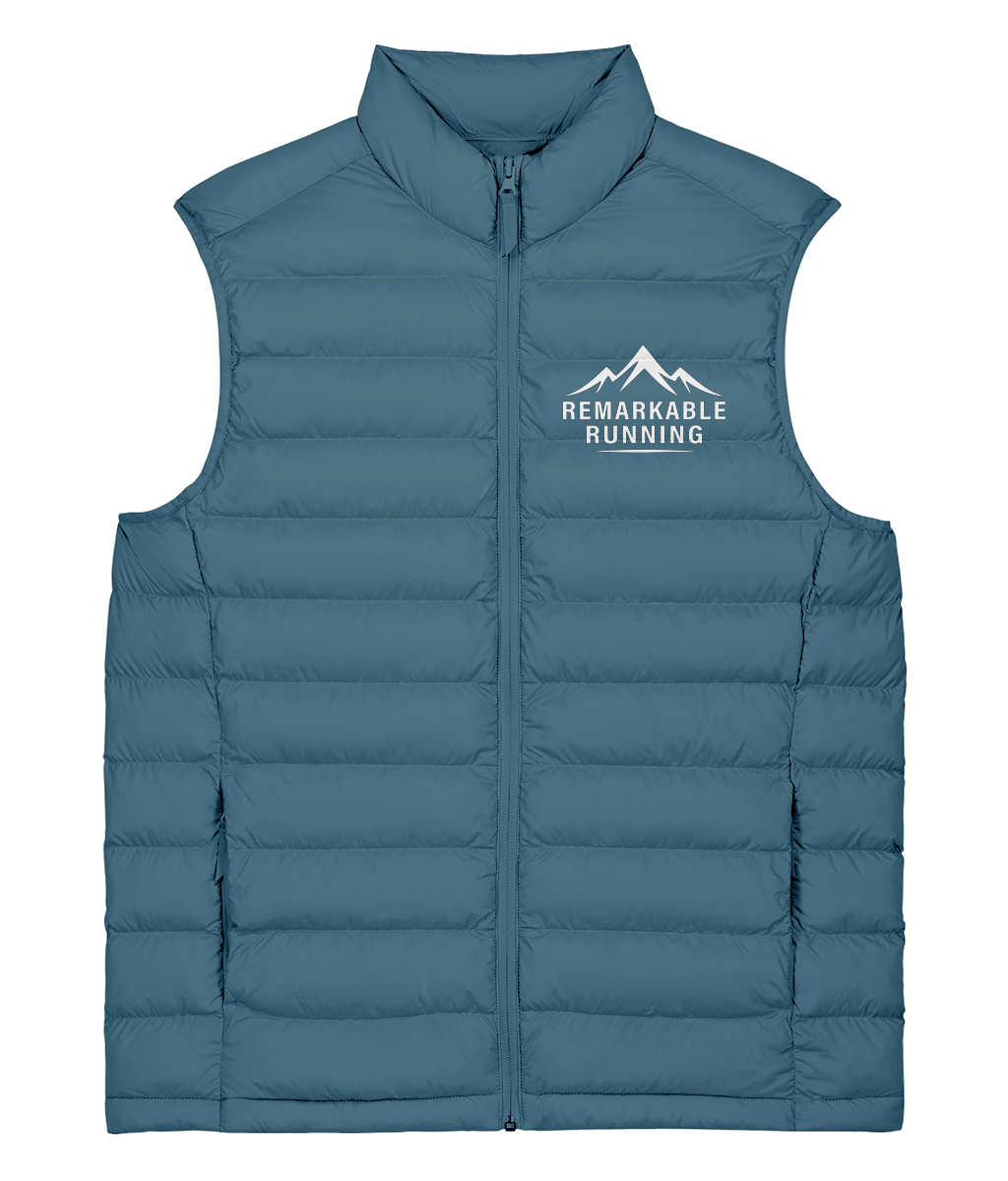 Light Blue Unisex Sleeveless Climber Jacket with Remarkable Running Logo