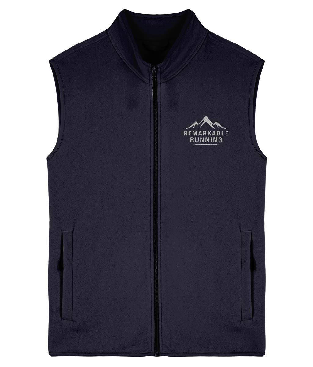 Navy Sleeveless Fleece Gilet with Remarkable Running logo